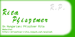 rita pfisztner business card